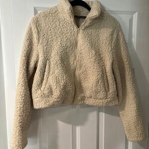 Women's Cream Sherpa Jacket